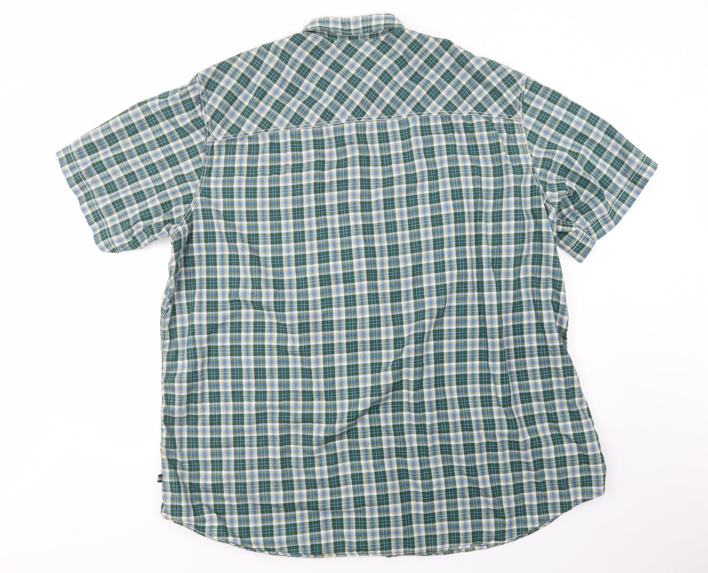 Nautica Mens Green Plaid Cotton  Button-Up Size 3XL Collared Button