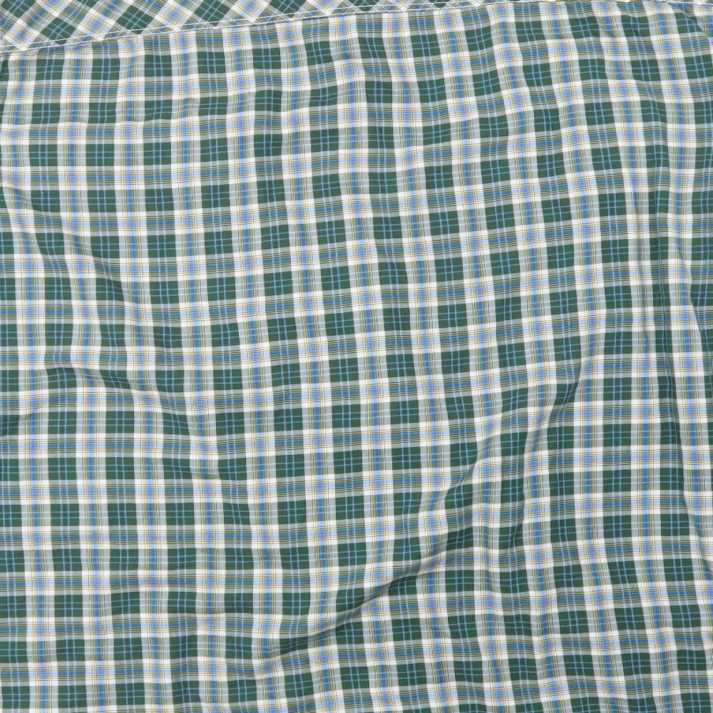 Nautica Mens Green Plaid Cotton  Button-Up Size 3XL Collared Button