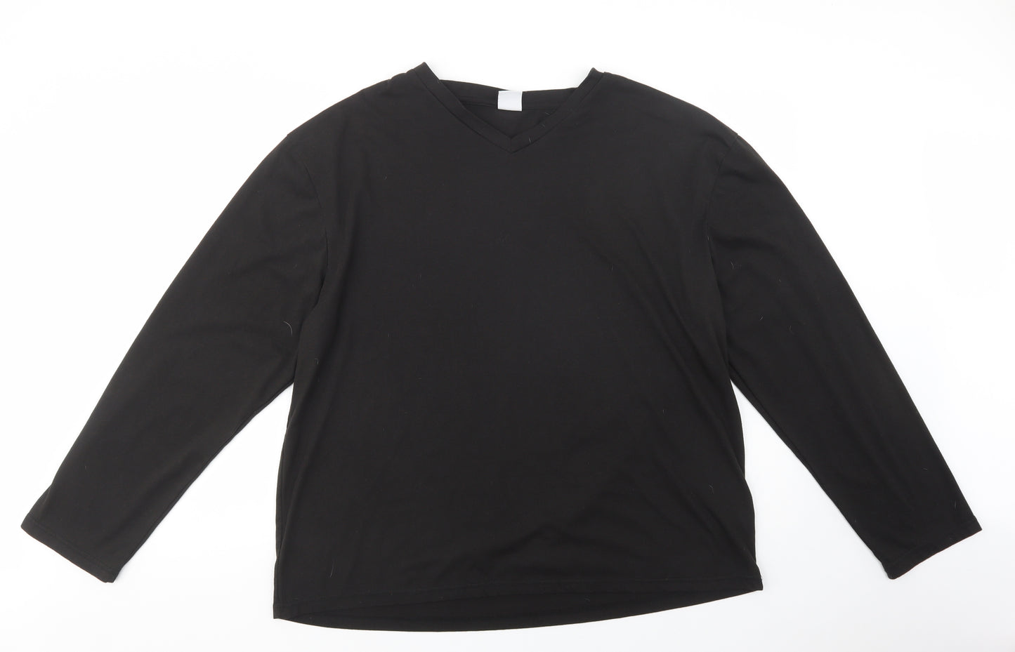 Location Mens Black  Cotton  T-Shirt Size 4XL V-Neck