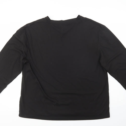 Location Mens Black  Cotton  T-Shirt Size 4XL V-Neck