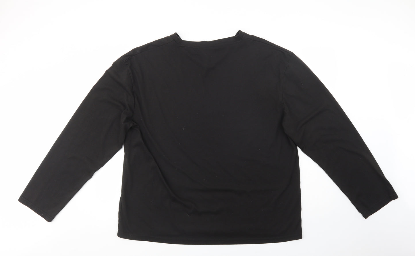 Location Mens Black  Cotton  T-Shirt Size 4XL V-Neck