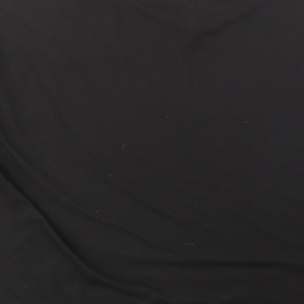 Location Mens Black  Cotton  T-Shirt Size 4XL V-Neck