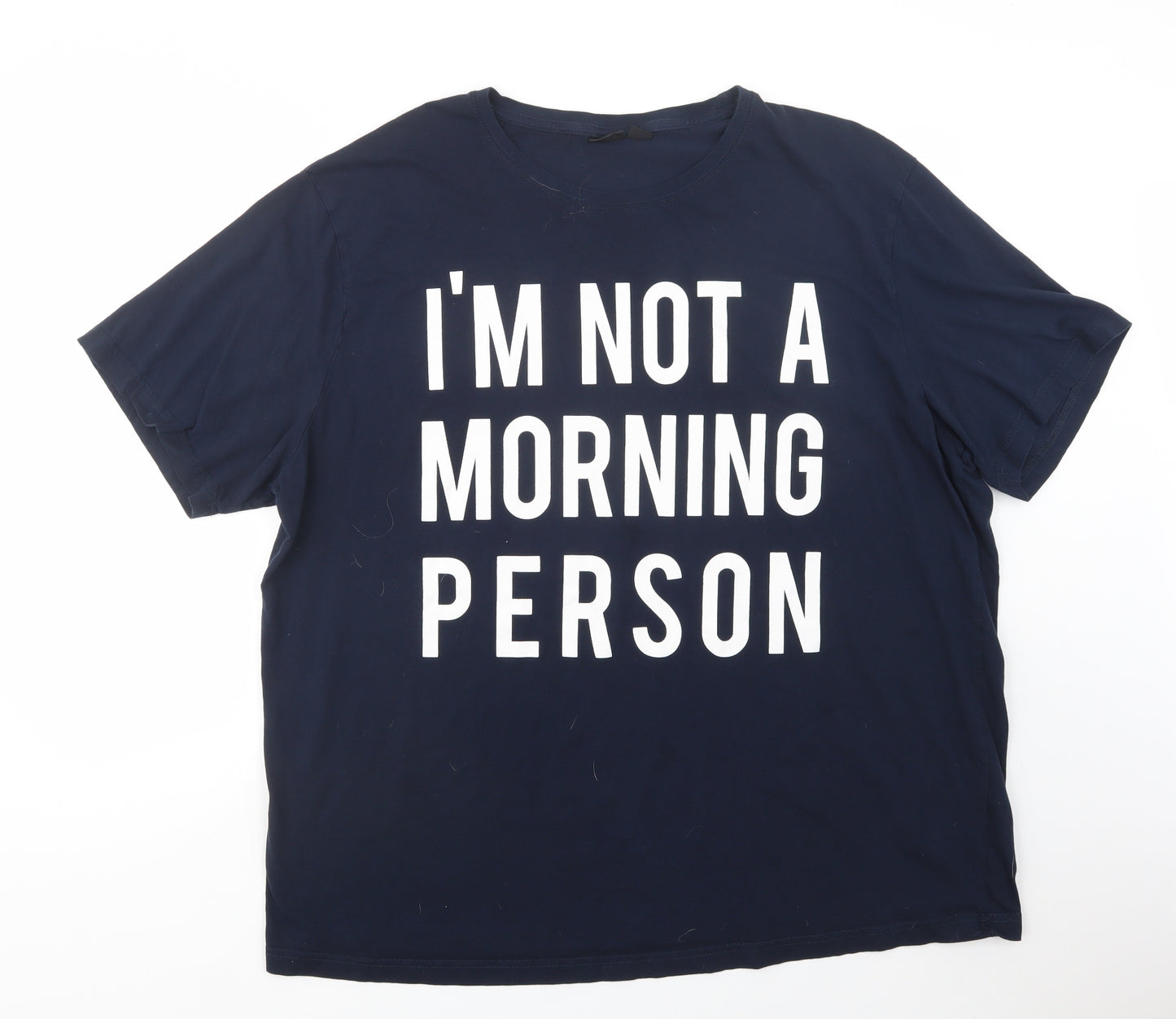 Livergy Mens Blue  Cotton  T-Shirt Size 4XL Crew Neck  - Not A Morning Person