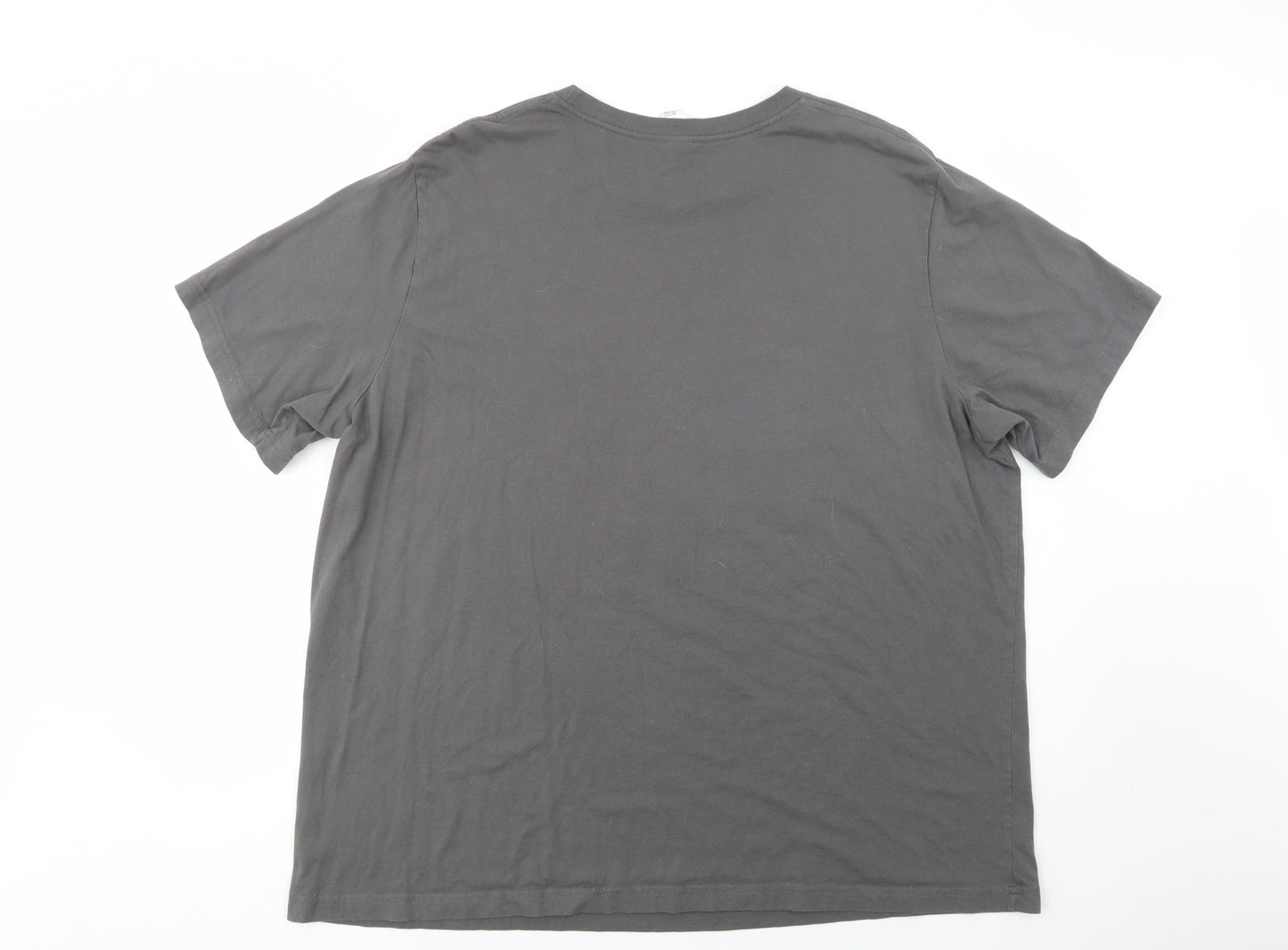 Canvas Mens Grey  Cotton  T-Shirt Size 3XL Crew Neck