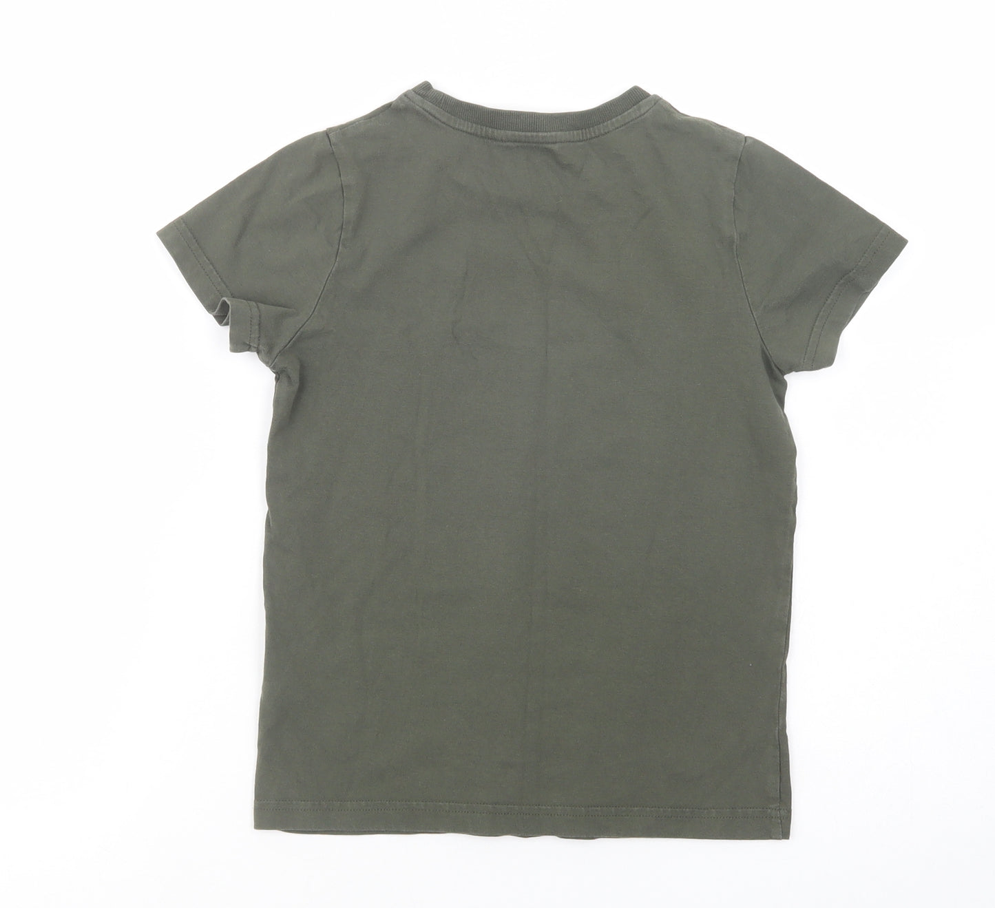Marks Boys Green  Cotton Pullover T-Shirt Size 7-8 Years Crew Neck Pullover - Game Console
