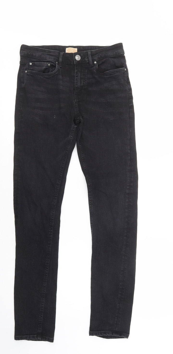 Heritage Outfitters Womens Black Cotton Skinny Jeans Size 30 in L32 in Regular Button