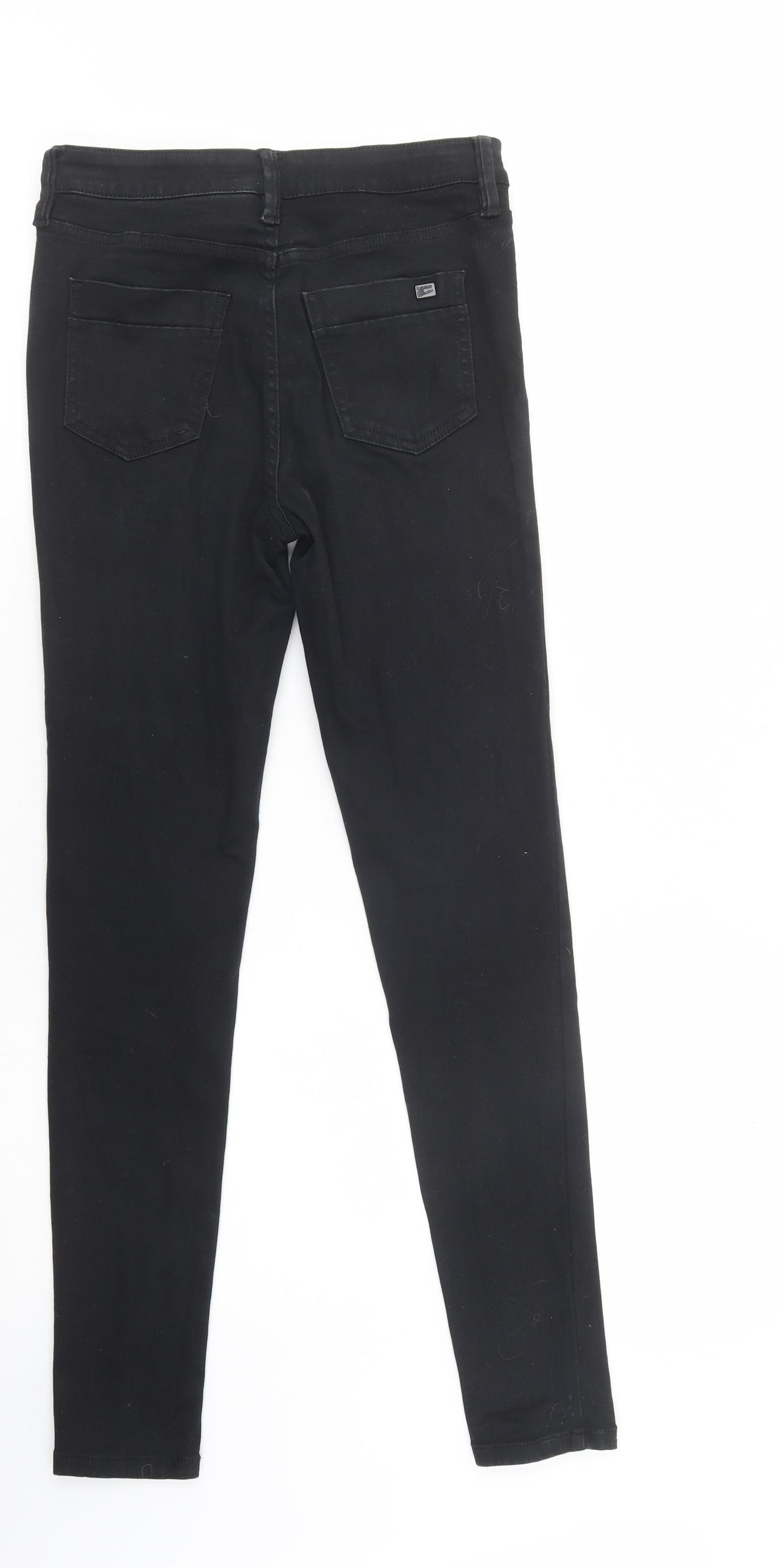 F&F Womens Black  Cotton Skinny Jeans Size 8 L30 in Regular Button