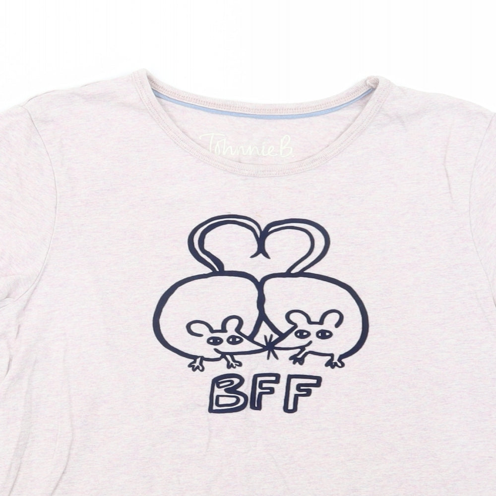 Johnnie B. Girls Pink  Cotton Basic T-Shirt Size 11-12 Years Crew Neck Pullover - BFF