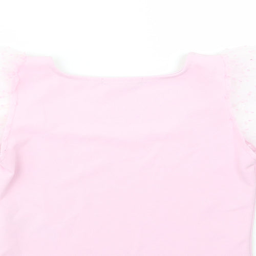 Quiz Womens Pink  Polyester Cropped Blouse Size 8 Square Neck