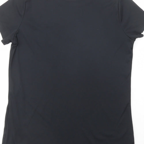 Under armour Girls Black  Polyester Pullover T-Shirt Size 11-12 Years Crew Neck Pullover