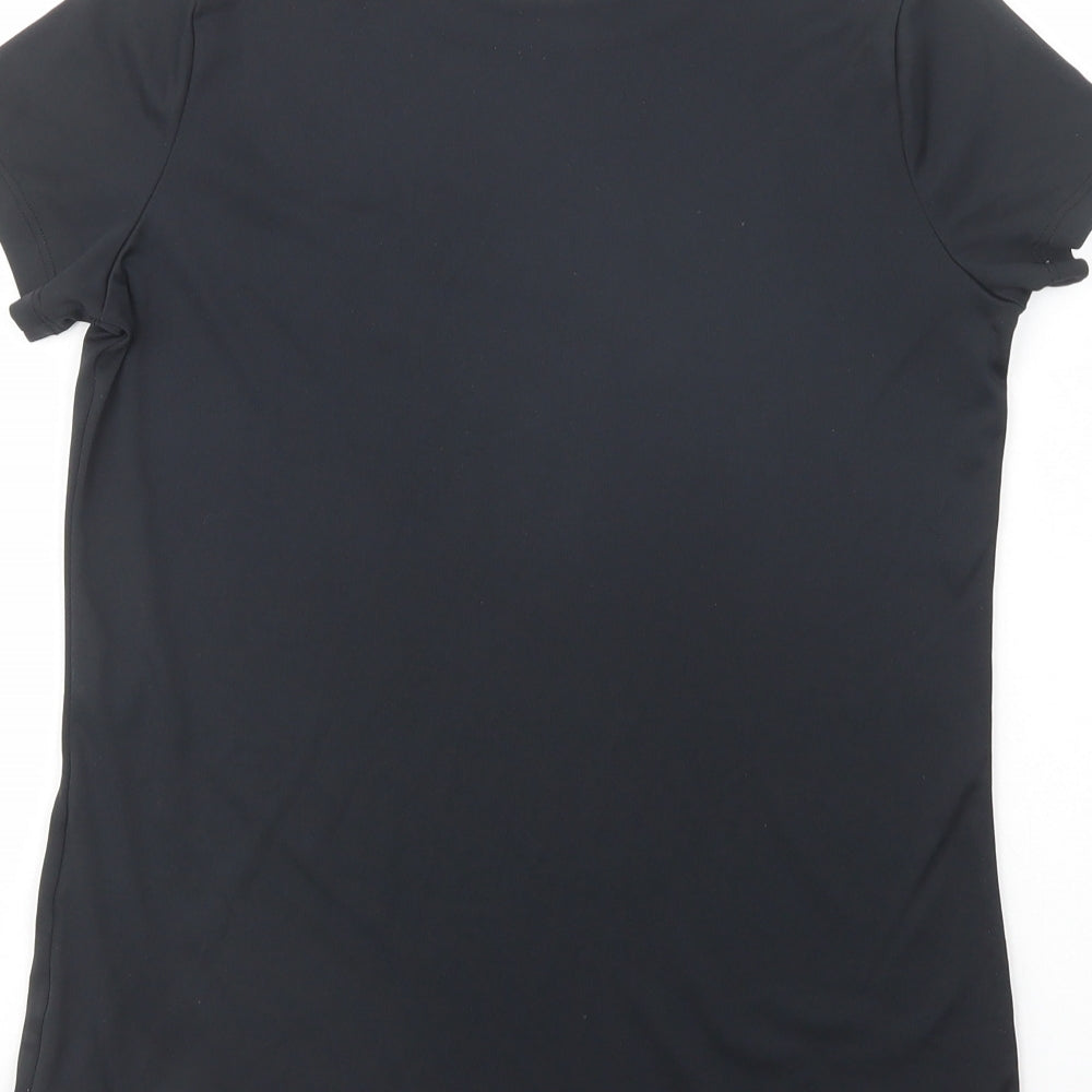 Under armour Girls Black  Polyester Pullover T-Shirt Size 11-12 Years Crew Neck Pullover