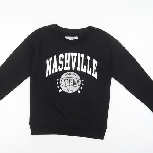 Primark Girls Black  Cotton Pullover Sweatshirt Size 9-10 Years  Pullover - Nashville