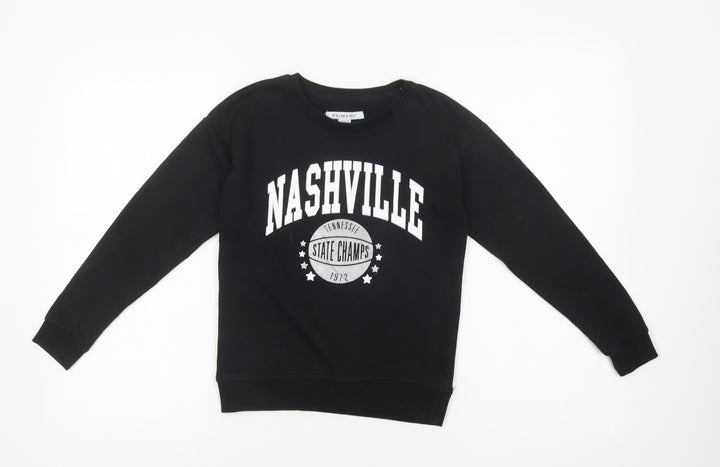 Primark Girls Black Cotton Pullover Sweatshirt Size 9-10 Years Pullover - Nashville