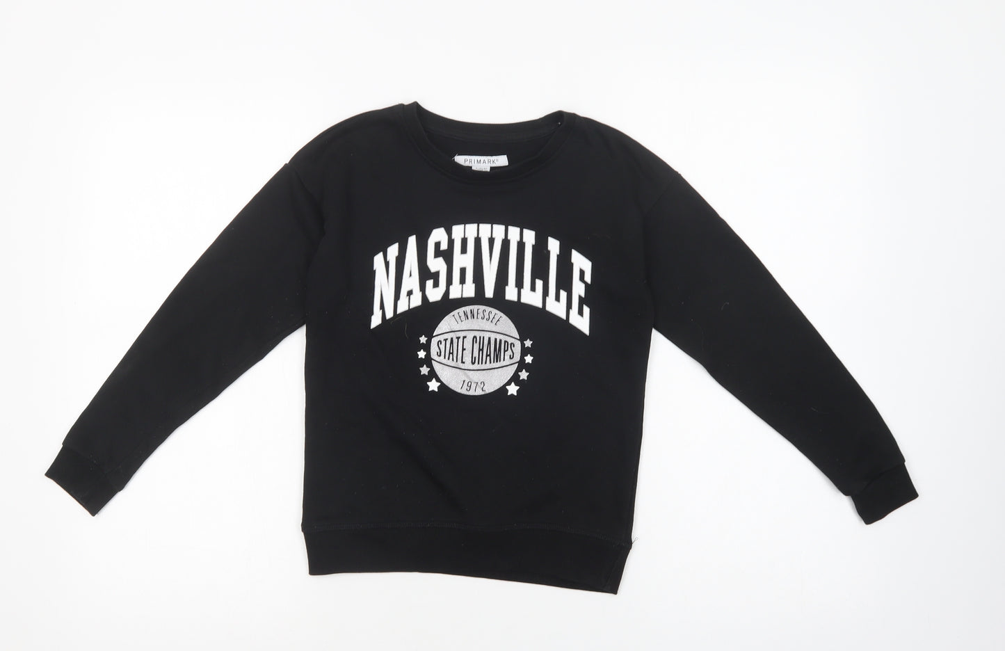 Primark Girls Black  Cotton Pullover Sweatshirt Size 9-10 Years  Pullover - Nashville