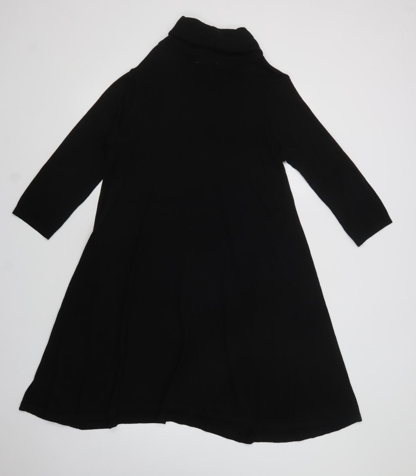 TU Womens Black  Acrylic Jumper Dress  Size 14  Roll Neck Pullover