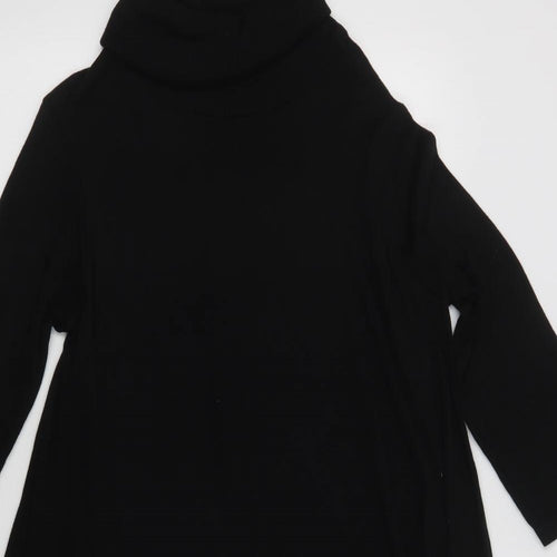 TU Womens Black  Acrylic Jumper Dress  Size 14  Roll Neck Pullover