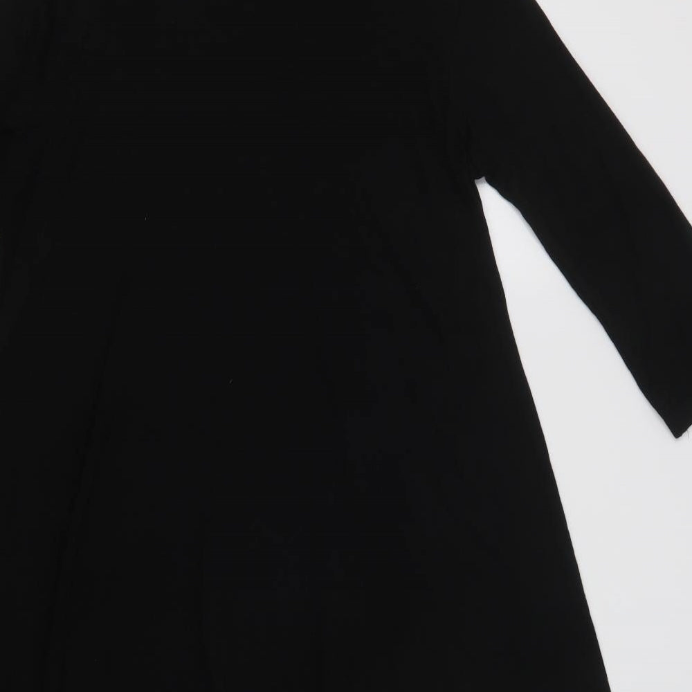 TU Womens Black  Acrylic Jumper Dress  Size 14  Roll Neck Pullover