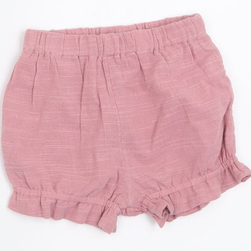 TU Girls Pink  Cotton Cropped Trousers Size 3-6 Months  Pullover