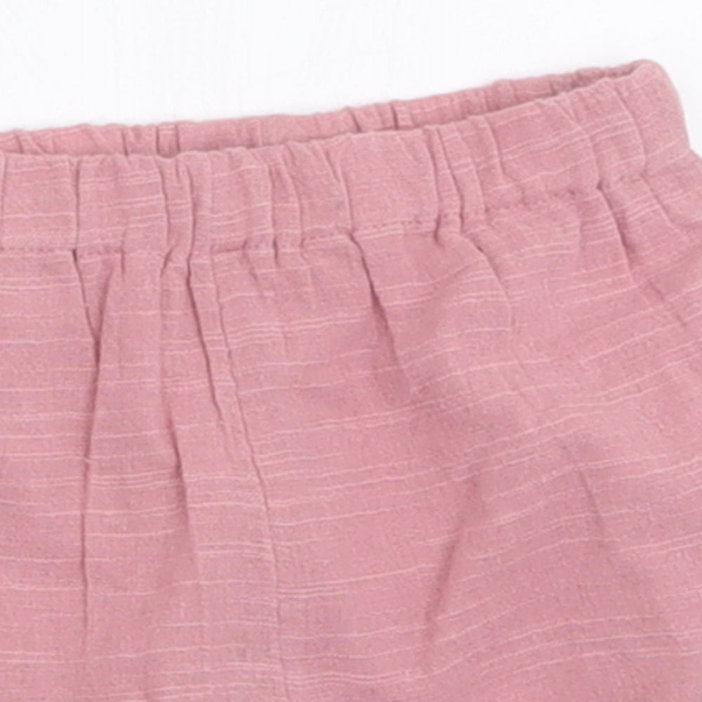 TU Girls Pink  Cotton Cropped Trousers Size 3-6 Months  Pullover