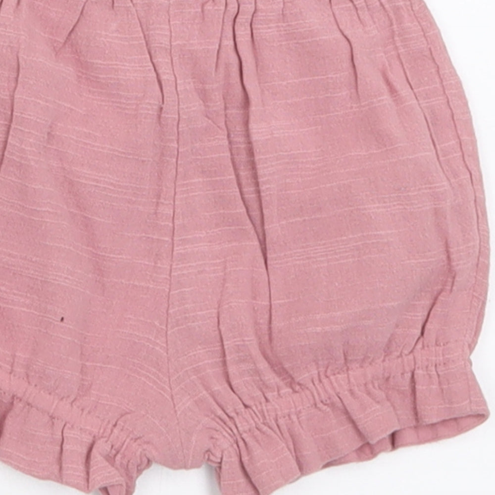 TU Girls Pink  Cotton Cropped Trousers Size 3-6 Months  Pullover