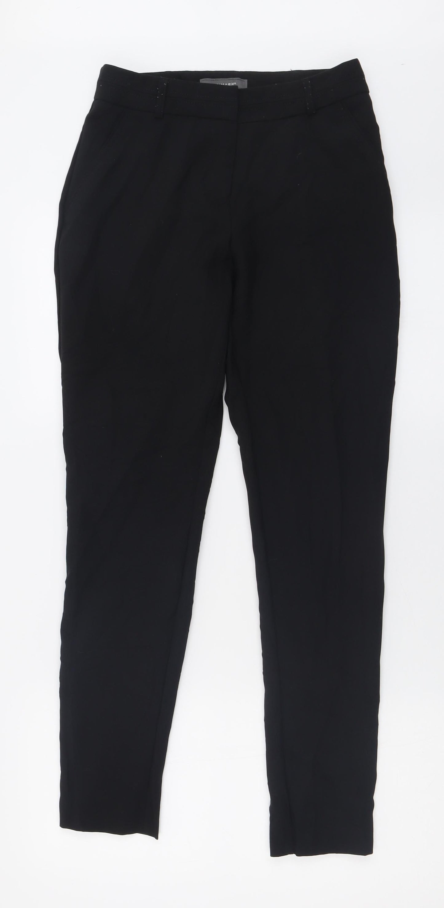 Primark Womens Black  Polyester Trousers  Size 6 L30 in Regular Hook & Eye