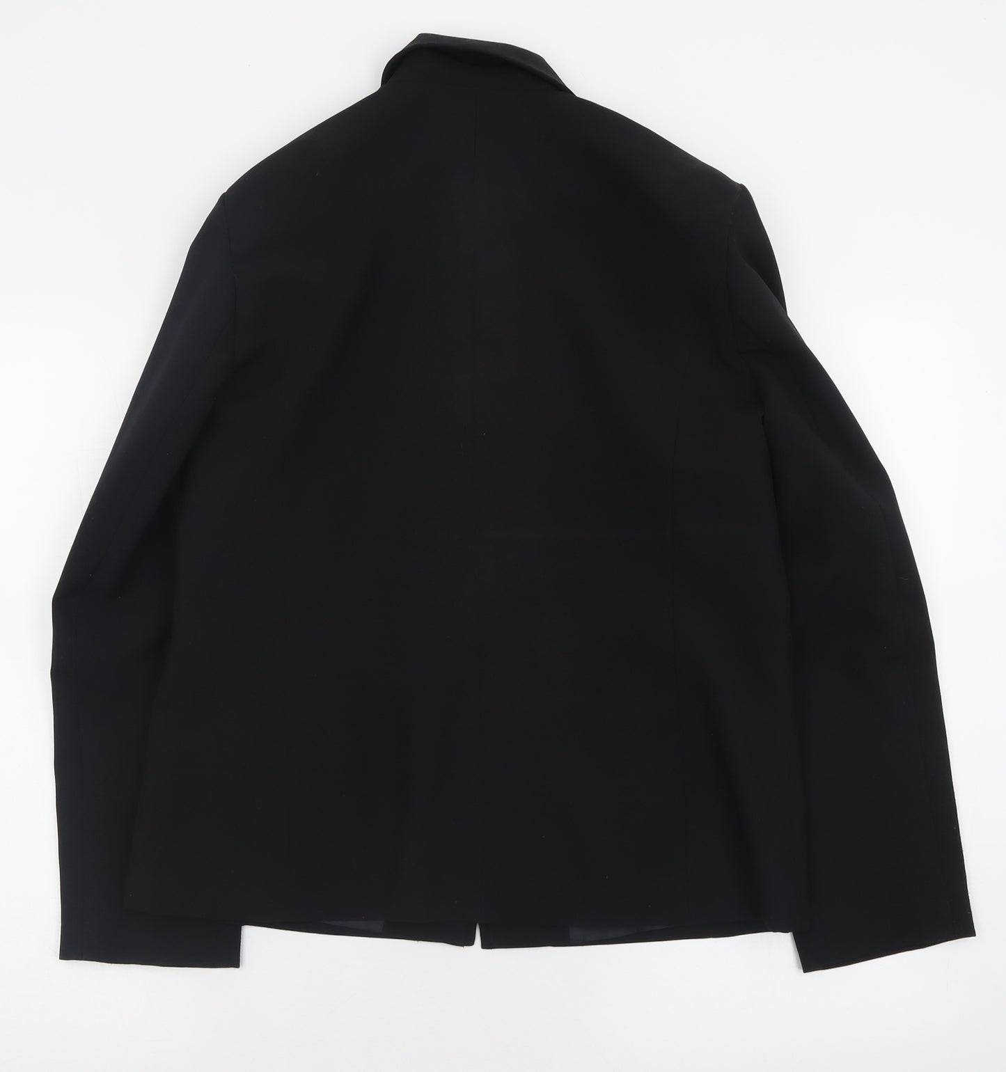 BHS Womens Black   Jacket  Size 12  Zip - Padded Shoulders