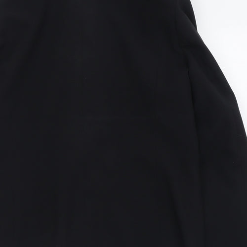 BHS Womens Black   Jacket  Size 12  Zip - Padded Shoulders