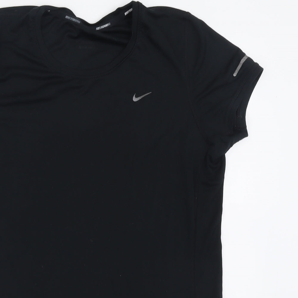 Nike Mens Black  Polyester Basic T-Shirt Size M Crew Neck Pullover