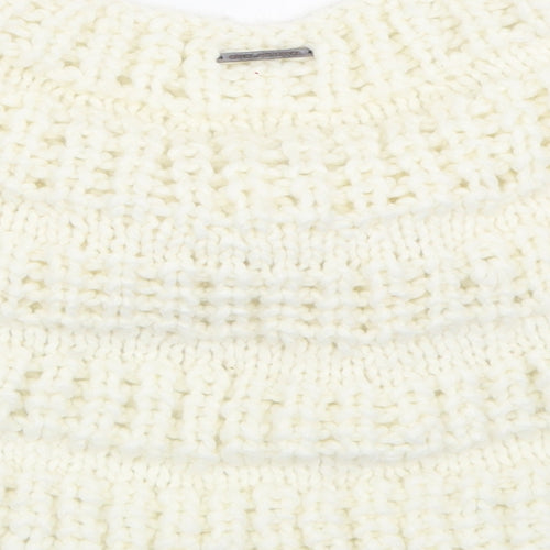 RJR.John Rocha Womens White V-Neck  Acrylic Cape Jumper One Size