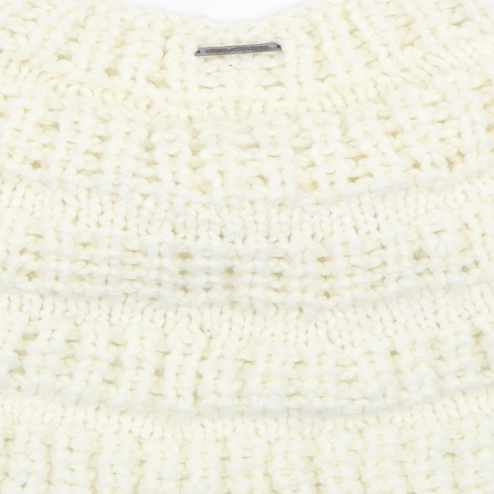 RJR.John Rocha Womens White V-Neck  Acrylic Cape Jumper One Size