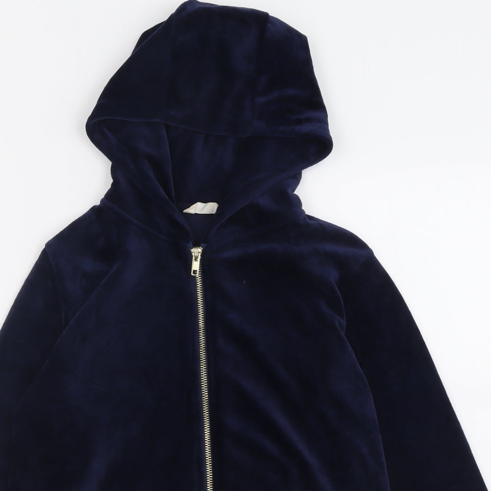 Matalan Girls Blue  Polyester Full Zip Hoodie Size 12 Years  Zip