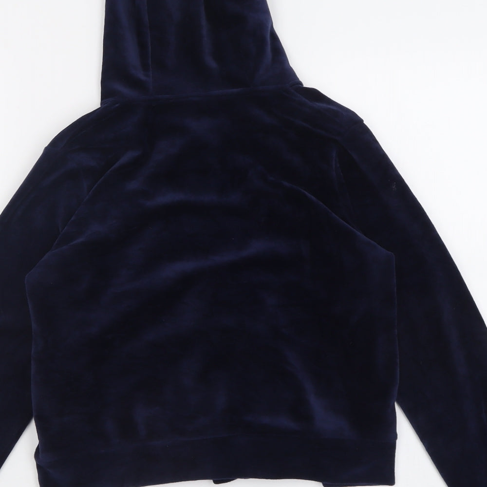 Matalan Girls Blue  Polyester Full Zip Hoodie Size 12 Years  Zip