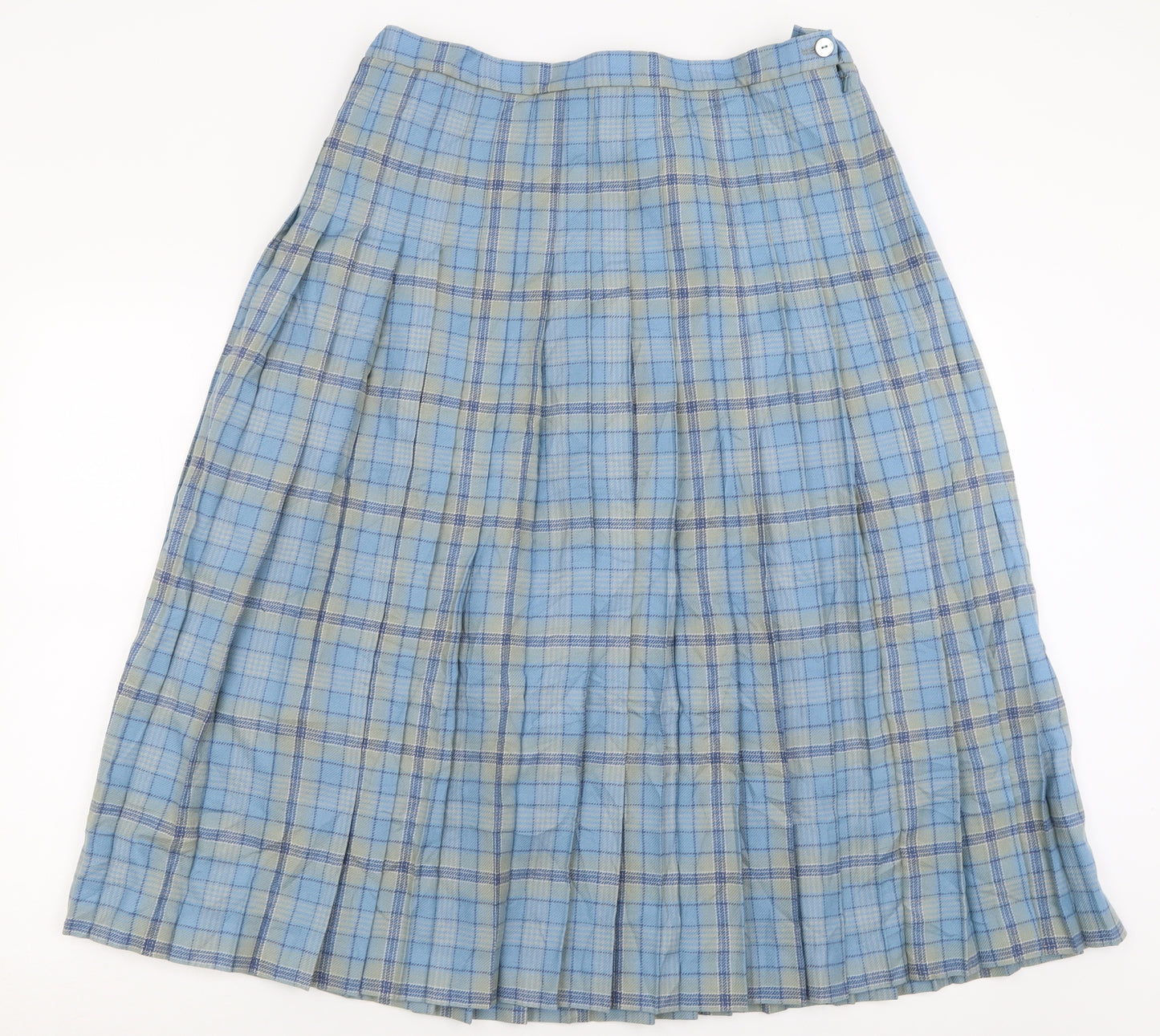Cotswold Womens Black Check Wool A-Line Skirt Size 16   Button