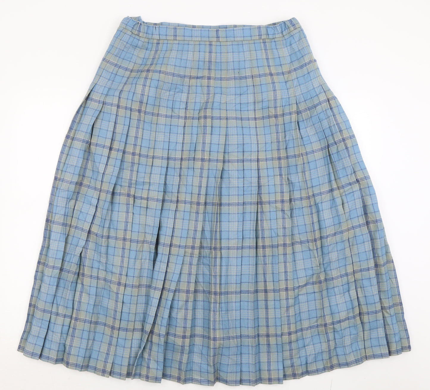 Cotswold Womens Black Check Wool A-Line Skirt Size 16   Button