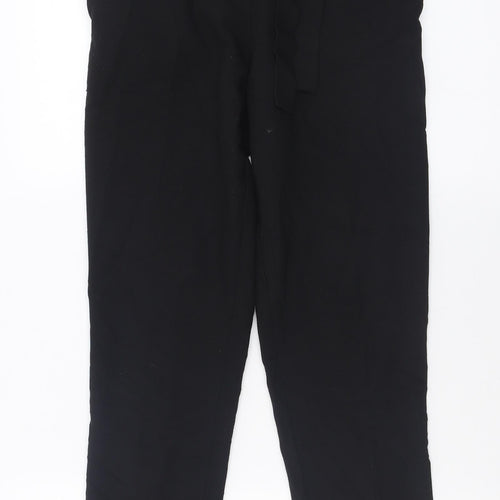 Missguided Womens Black  Polyester Capri Trousers Size 4 L28 in Regular Tie