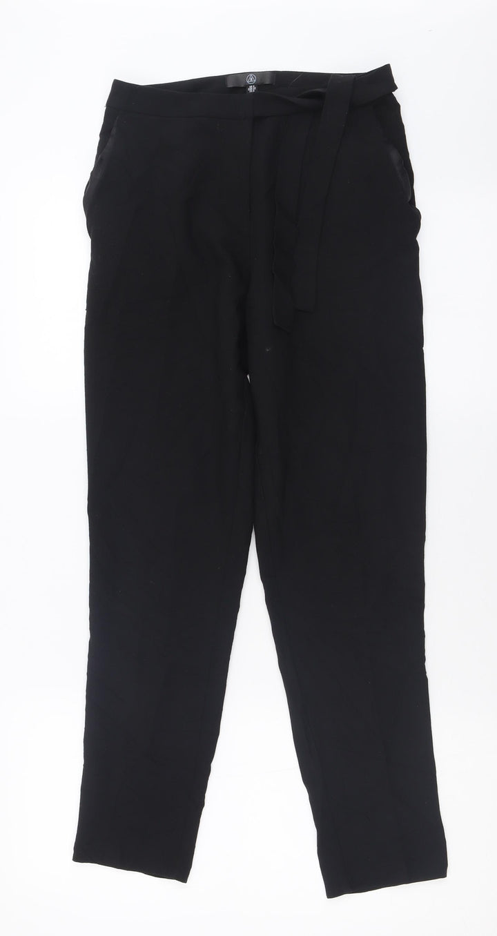 Missguided Womens Black  Polyester Capri Trousers Size 4 L28 in Regular Tie