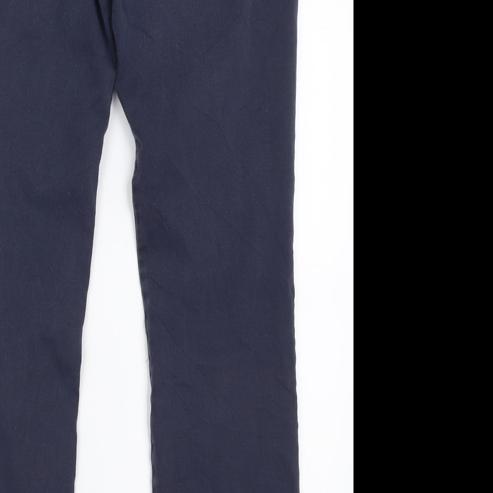 Per Una Womens Blue  Cotton Trousers  Size 12 L26 in Regular Button