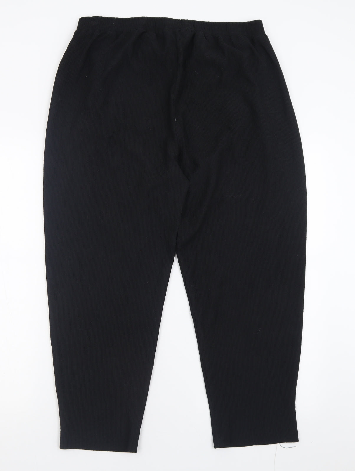 Wallis Womens Black  Polyester Trousers  Size 14 L24 in Regular Tie