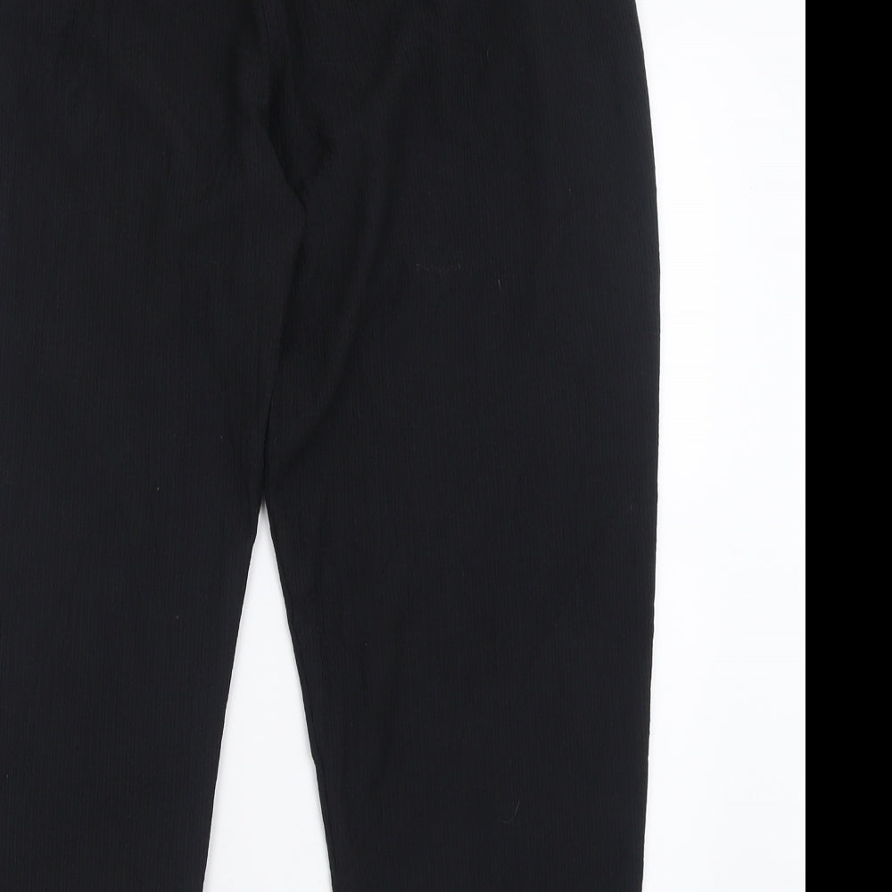 Wallis Womens Black  Polyester Trousers  Size 14 L24 in Regular Tie
