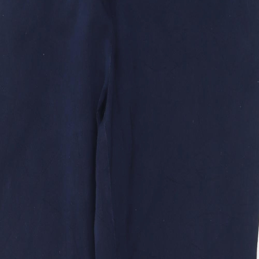 White Stuff Womens Blue  Cotton Trousers  Size 12 L29 in Regular Hook & Eye