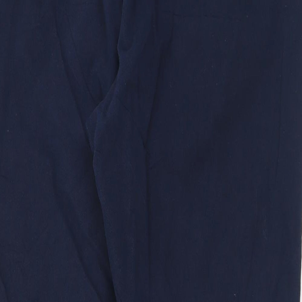 White Stuff Womens Blue  Cotton Trousers  Size 12 L29 in Regular Hook & Eye