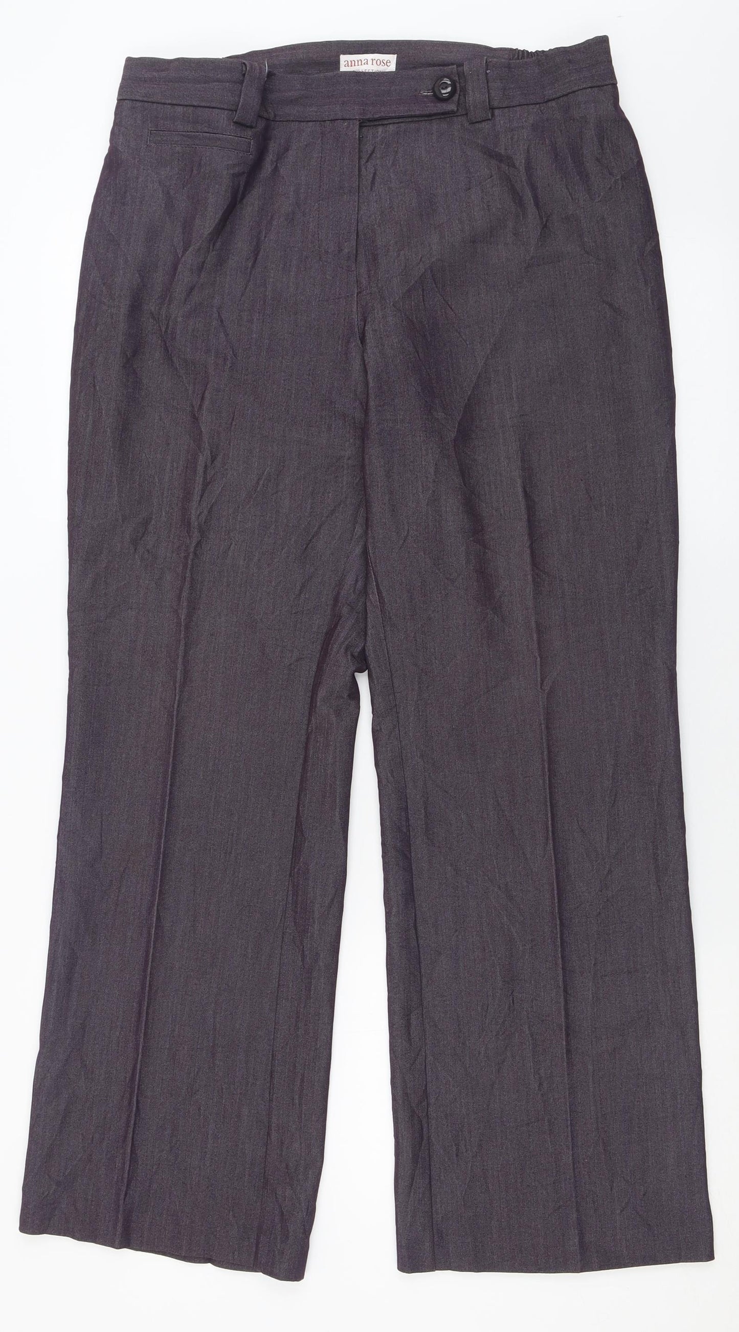 Anna Rose  Womens Purple  Polyester Trousers  Size 14 L30 in Regular Button