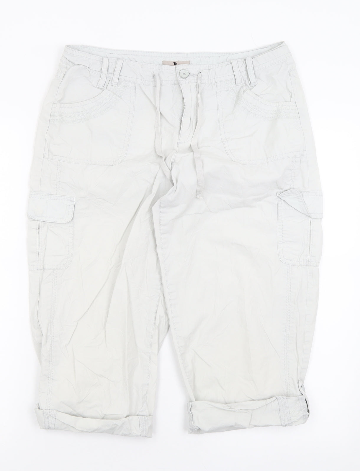 TU Womens Grey  Cotton Bermuda Shorts Size 12 L20 in Regular Button