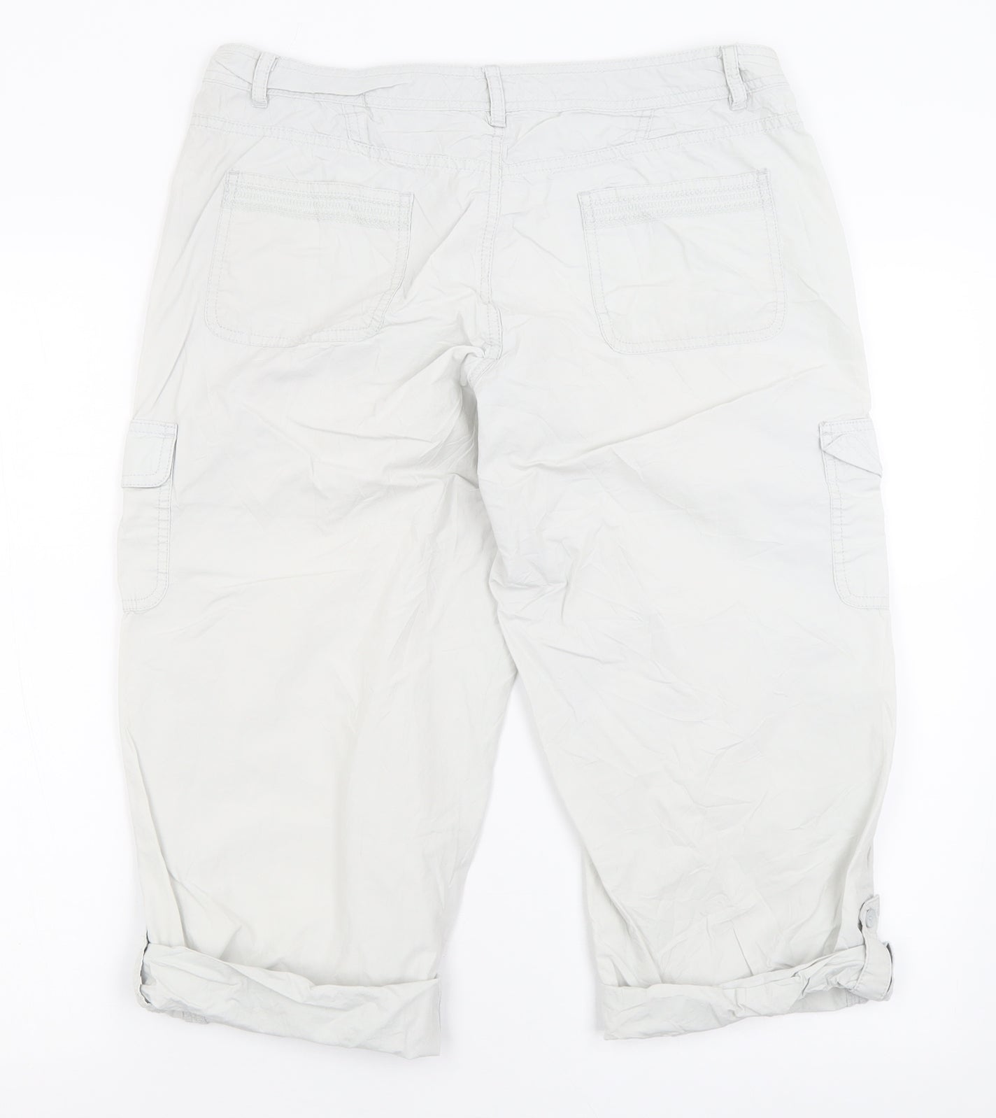TU Womens Grey  Cotton Bermuda Shorts Size 12 L20 in Regular Button