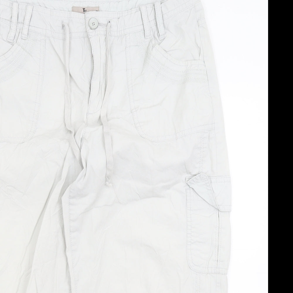TU Womens Grey  Cotton Bermuda Shorts Size 12 L20 in Regular Button