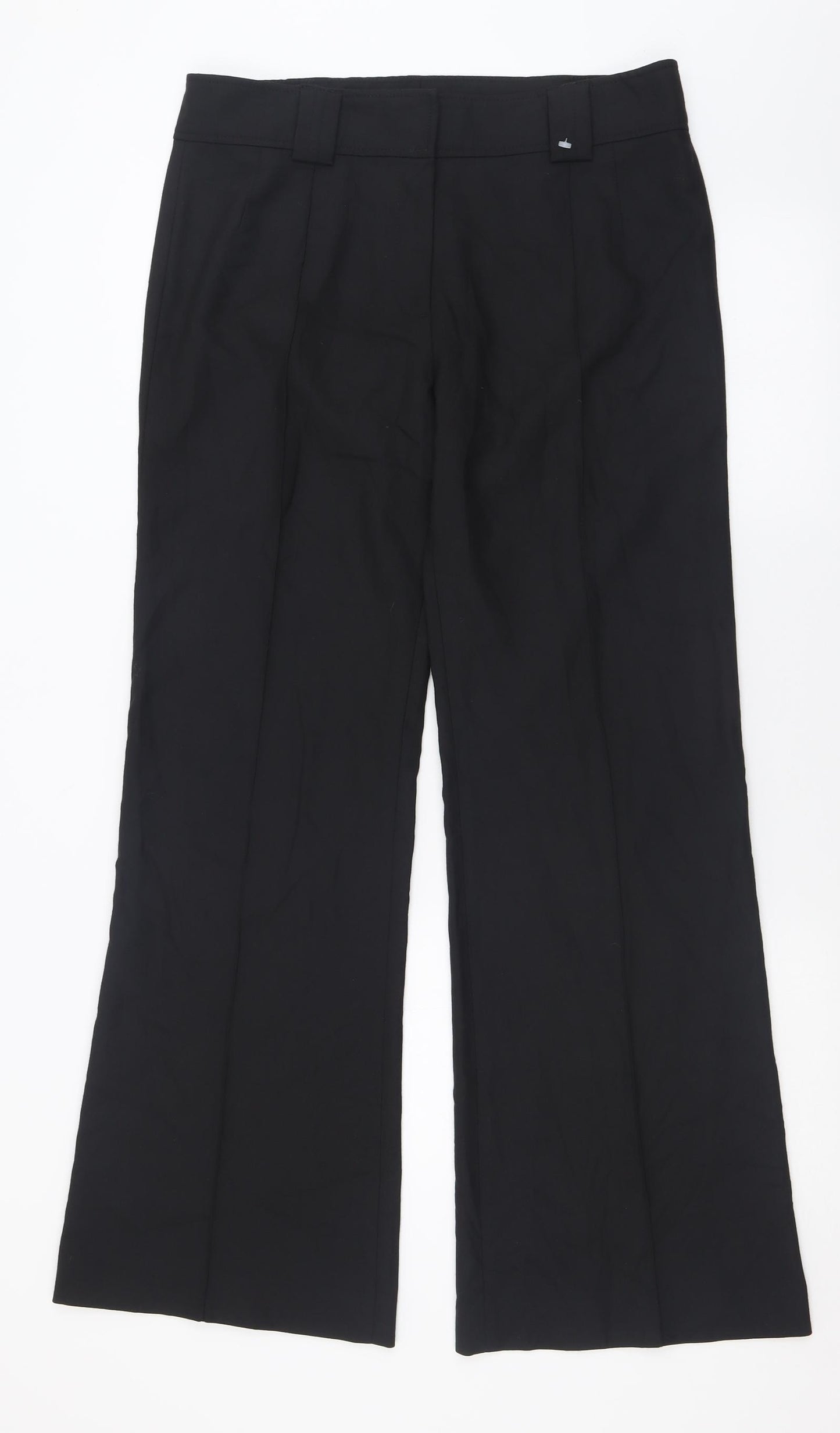 French Connection Womens Black  Polyester Trousers  Size 14 L32 in Regular Hook & Eye