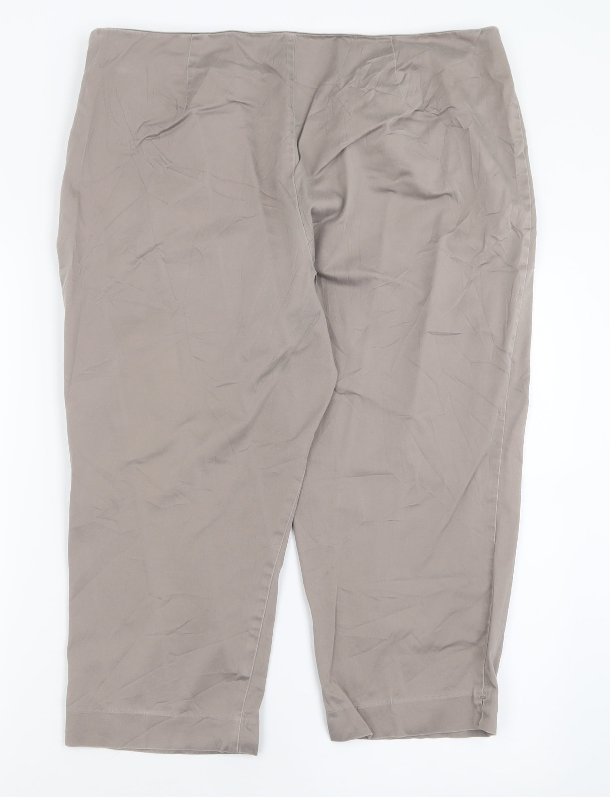 Marks and Spencer Womens Beige  Cotton Bermuda Shorts Size 18 L20 in Regular Zip