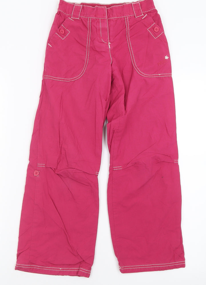 NEXT Girls Pink  Cotton Capri Trousers Size 9 Months  Regular Hook & Loop