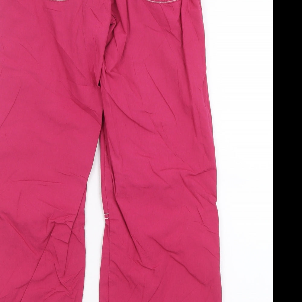 NEXT Girls Pink  Cotton Capri Trousers Size 9 Months  Regular Hook & Loop