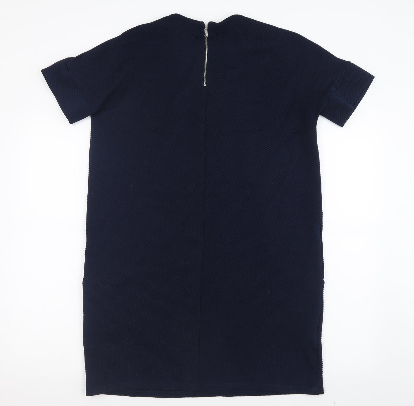 NEXT Womens Blue  Polyester A-Line  Size 12  Crew Neck Zip